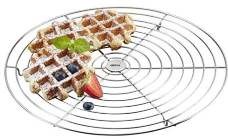 GEFU GF14340 Kühlgitter - Rundes Kuchengitter aus Edelstahl | Spülmaschinengeeignet, hochwertig und langlebig - Idealer Tortenretter zum Auskühlen von Gebäck und Kuchen