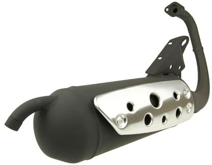 qtre gaz d'échappement Silent Pro compatible pour MBK Booster Rocket 50 cc, Spirit, Track, Stunt, naked, Yamaha BWs | Pour moteur Minarelli debout 50; compatible avec MBK Spirit, Track, Stunt, Naked; compatible avec YAMAHA BWs; bride au coude