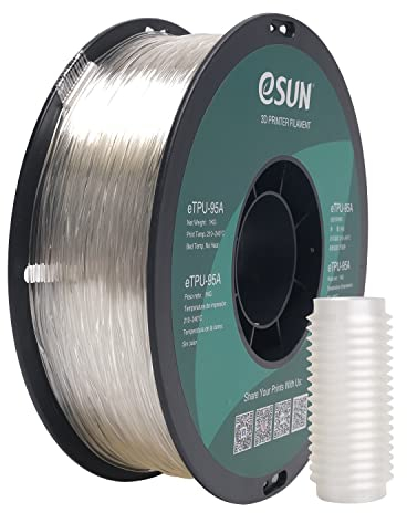 eSUN Flexibles TPU Filament 1.75mm, 3D Drucker Filament TPU-95A, Maßgenauigkeit +/- 0.05mm, 1kg Spule (2.2 LBS) 3D Druck Filament für 3D Drucker, Natürlich