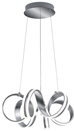 Trio Leuchten LED Pendelleuchte Carrera 325010105, Metall Aluminium gebürstet, inkl. 38 Watt LED, Switch Dimmer
