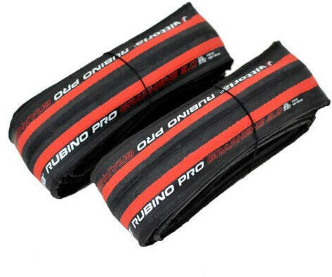 Vittoria Rubino Pro IV G2.0 Graphene Clincher Tire 700x25C, Red/Black,2 Tire, VT1854