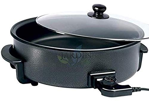 Poêle à paella électrique 1500 W Ø 36 x 7 cm, revêtement noir téflon. Température jusqu'à 250 °C. Revêtement antiadhésif pour une plus grande durabilité.