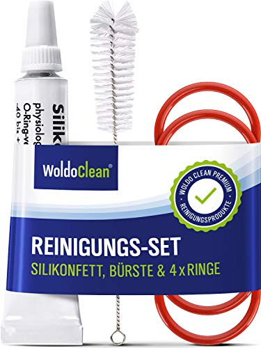 WoldoClean Wartungsset kompatibel mit Siemens | EQ3 EQ5 EQ6 EQ7 EQ8 EQ9 für Brüheinheit, mit Dichtung & Silikonfett