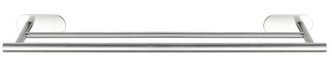WENKO Turbo-Loc® Badetuchstange Orea Matt, Befestigen ohne bohren, 2 extra lange Handtuchstangen für Badetuch oder Handtücher, aus rostfreiem Edelstahl matt, 60 x 4,5 x 12 cm