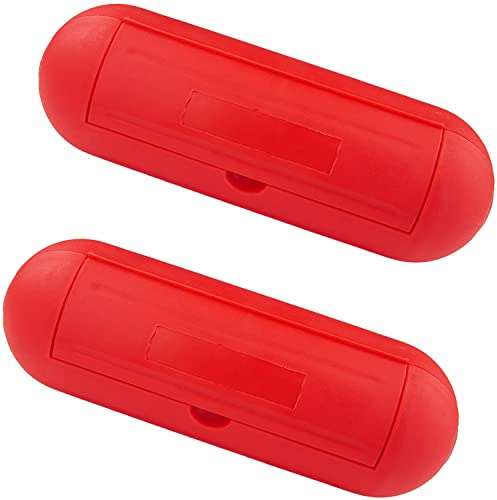 2x Outdoor Safebox | Sicherheitsbox Schutzbox Safe-Box Schutzkapsel | Schutzhülle für Kabel | Stromstecker Kabel Verlängerung | Rot | 2 Stück