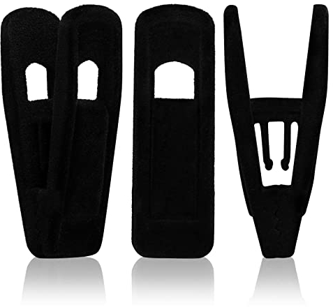 Tinfol Velvet Kleiderbügel Clips 50pc, Hosen Kleiderbügel Samt Clips, starker Finger beflockt Clips ideal für Verwendung mit schlanke Kleiderbügel, Samt, schwarz