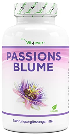 Passionsblume Extrakt - 240 Kapseln - Premium: 1100 mg Extrakt 10:1 (entspricht 11000 mg Passionsblume) pro Tagesportion - Extra Hochdosiert - Ohne unerwünschte Zusätze - Vegan - Laborgeprüft