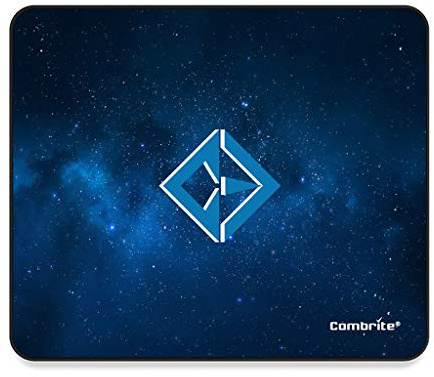 Combrite Alfombrilla para ratón Galaxy Mouse, tamaño grande: 30 cm x 25 cm, bordes cosidos, alfombrilla de ratón antideslizante con base de goma natural para computadora y juegos, color negro