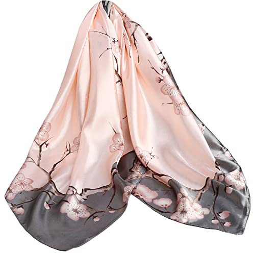 Ecroon Damen Seide Gefühl Schal Halstuch Schal Frauen Elegant Seidenschal Business Seidentuch Scarf Bandana Taschentuch Ansatz Handgelenk Kopftücher
