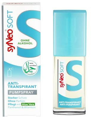 syNeo 5 soft Antitranspirant Pumpspray – für empfindliche Haut – sensitives Deo gegen Schwitzen – dermatologisch getestet – Halal-zertifiziert & ohne Alkohol - mit Aloe Vera – Made in Germany – 30 ml