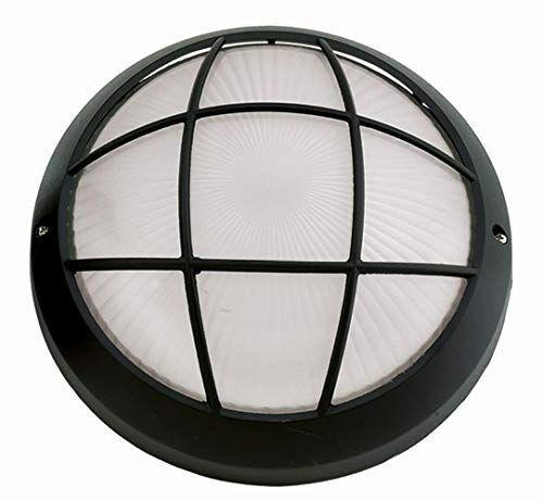 Licht-Erlebnisse Runde Außenlampe Schwarz Ø26cm IP44 Schwarz Maritim Bullauge E27 Wandleuchte außen Haus Garten Terrasse Balkon