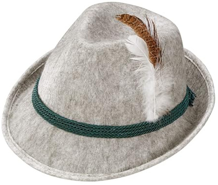 W WIDMANN MILANO Party Fashion - 11761 - Sombrero fedora bávaro con pluma para niños, sombrero de traje tradicional, fiesta de la cerveza, fiesta popular, feria de la iglesia