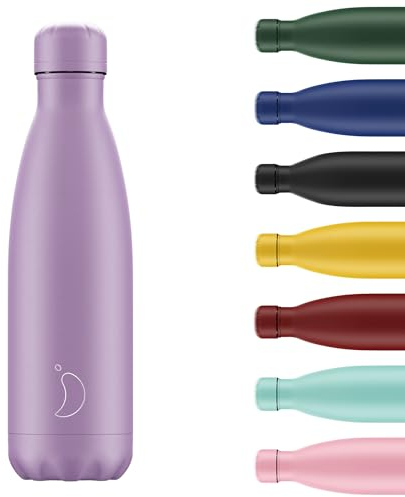 Chilly's Water Bottle - Stainless Steel and Reusable - Leak Proof, Sweat Free - Pastel - All Purple, 500ml