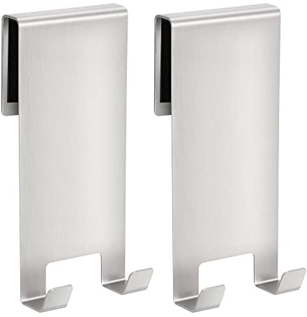 Lonvii Handtuchhaken und Rasiererhalter Duschwand Haken für Glasduschwand Duschhaken ohne Bohren Glaswand für Duschabzieher Edelstahl 2 Packet