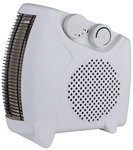 PRO ELEC PELL0332 2kW Upright or Horizontal Electric Fan Heater, White