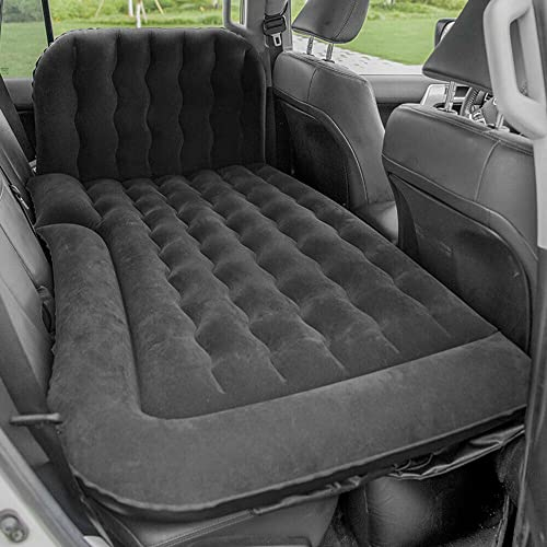 Lightakai Auto Matratze, Tragbar Universelles Aufblasbare Auto Luftmatratze Faltbar Aufblasbare Matratze mit Kissen,Luftpumpe für SUV, Outdoor, Reisen, Wandern 175x130cm (Schwarz)