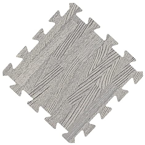 30 X 30 cm, Bedruckte Holzmaserung, Ineinandergreifende Bodenfliesen, Ineinandergreifende Puzzle-Schaumstoff-Fußmatten, Ineinandergreifende Eva-Schaumstoff-Fliesen Für Den Kell(Size:10PCS,Color:Grau)