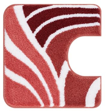 Kleine Wolke WC-Vorleger Flame Marsala 55 x 55 cm mit Ausschnitt | OEKO-TEX zertifiziert, rutschhemmende Unterseite, für Fußbodenheizung, maschinenwaschbar, 100% Polyacryl