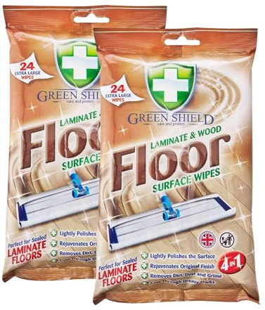 Zopper Laminate & Wood Floor Wipes 2 x 24 Extra-Large Wipes 4-in-1: Lightly Polishes, Rejuvenates Finish, Removes Dirt & Grease | Fits Flat Mop/Sweeper