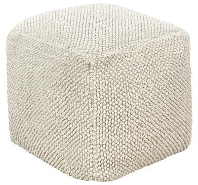 Pouf Baumwolle beige/hellbeige 45x45x45 cm Sitzhocker quadratisch Joara