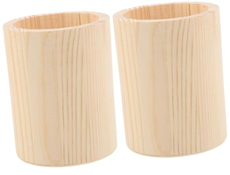 STOBOK 4 Stück Holzbehälter Runder Aufbewahrungsbecher Für Das Klassenzimmer Stiftehalter Aus Roségold Bleistiftbecher Aus Holz Holzdekor Stifteimer Aufbewahrungskiste Hölzern Büro Bambus