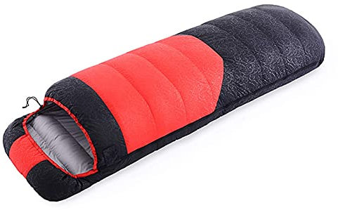 Schlafsäcke für Erwachsene, maschinenwaschbarer Daunenschlafsack, wasserdichter Umschlagschlafsack mit Nähten für Teenager und Erwachsene, Wandern, Rucksackreisen, Camping, Rot