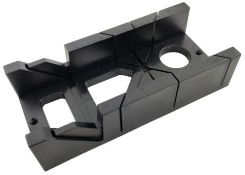Dunnet Tools 12 Mitre Block Maxi Angle Cutting Black Miter Saw Box Carpenter Guide Carver Degree Slot Large & Accurate Markings Woodworking Workshop Framing Crafts DIY Hand Tool
