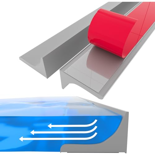 Schwallschutzleiste Dusche Selbstklebend, Silikon Wasserstopper Dusche Schwallschutz, Selbstklebende Duschschwelle Duschdichtung, TüRdichtung Duschwasserstop für Rahmenlose Duschtür (Grau, 1M)