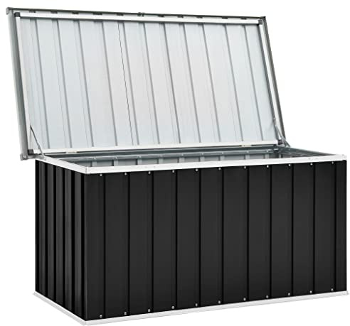 Willood Gartenbox Auflagenbox Kissenbox Aufbewahrungsbox Truhe Box Gartenmöbel Gartenkasten Gartentruhe Werkzeugkasten Anthrazit 129 * 67 * 65
