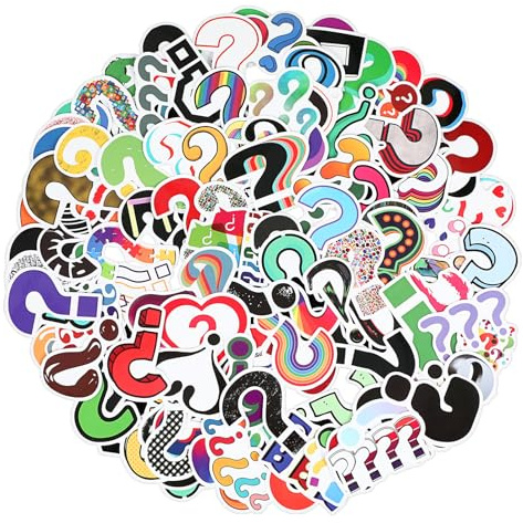 GEEHUA 120 adesivi per punti interrogativi, impermeabili, in vinile, per punti interrogativi, per laptop, bottiglie d'acqua, album di ritagli, regali per adulti, ragazzi e bambini