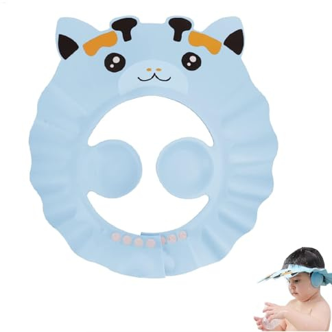 Baby Shower Cap,Kids Hair Washing Shield,Adjustable Kids Shampoo Cap,Hair Washing Aids for Kids,Baby Toddler Hair Washing Shield with Ear Cover,Shower Cap for Kids,for Kids Eyes Ears Protection