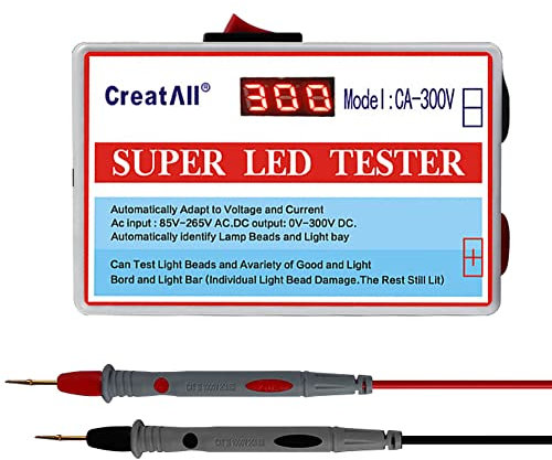 SHUAIGUO CA-300V Tragbare LED-Lampenperlen Lichtleiste TV-Hintergrundbeleuchtungstester LED-Streifen Perlen Lampenplatinen-Testwerkzeug Kapazitätsdioden-Spannungsprüfung mit Schalter