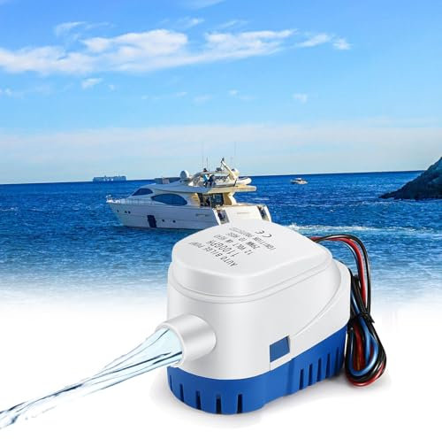 Miawtro Pompa di Sentina, Bilge Pompa 12v per Barca per Pompare L'acqua, 1100 Gph/70 Lpm, PompaSentina 12v Automatica con Interruttore A Galleggiante per con Barca Galleggiante