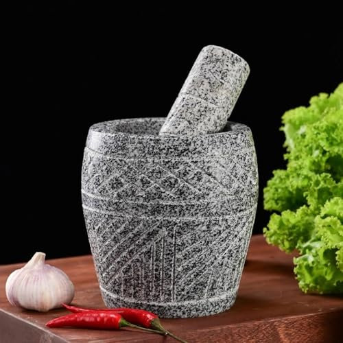 Molinillo Especias Pesado, Mortero Mármol Triturador Medicinas Tallado Mano Triturador Ajo Doméstico Herramientas Cocina para Guacamole, Especias, Ajo, Cocinar,D