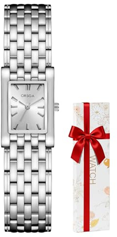 CIVO Orologio Donna Acciaio Inossidabile: Argento Sottile Elegante Analogico - Piccolo Rettangolare Classico Impermeabile Orologi da Polso Donna