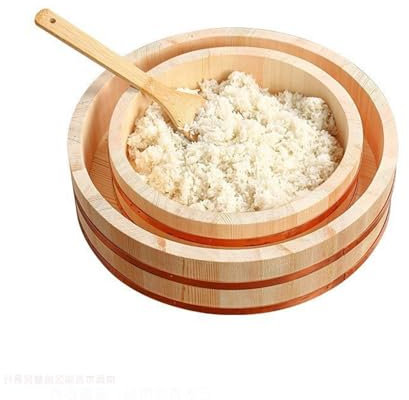Japonés Sushi Cuenco De Arroz De Madera Hangiri Sushi Arrocera Sushi Oke Bandas De Cobre Para Sushi Restaurante Cocina, 48x12cm