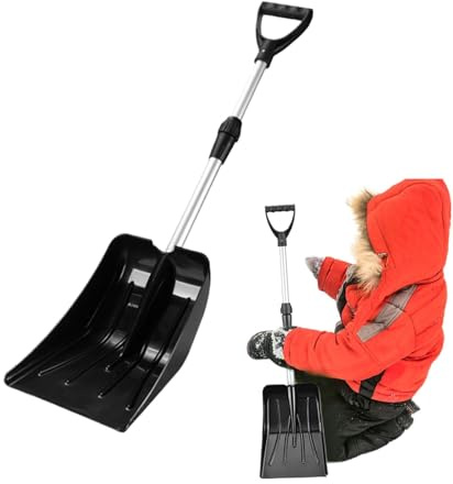 Snow Shovel, Foldable Snow Scoop with D-Grip Handle, Multifunctional Kids Digging Snow Shovel, Portable Cleaning Tool for Car Driveway, Garden, Camping, Beach