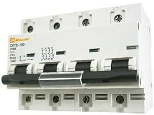 WEBMATEL Interruptor Automático Magnetotérmico Industrial | 4 Polos | 100A | 10kA | Curva C | Protección Contra Cortocircuitos | Montaje en carril DIN |