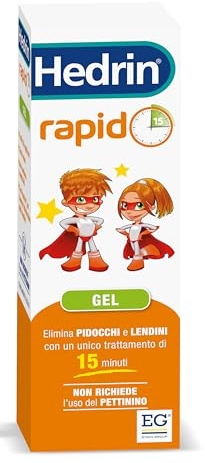 HEDRIN Rapido Gel Elimina Pidocchi e Lendini in 1 Sola Applicazione, 100 ml | Agisce in 15 Minuti