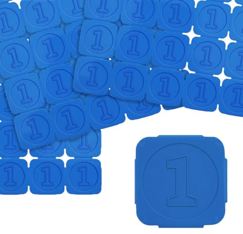 Jetons d'événement CombiCraft en bleu - 1 000 jetons - avec relief du chiffre 1