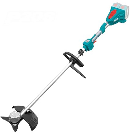 TOTAL - Desbrozadora Brushless A Batería | Batería de 20V de Larga Duración | Incluye Cabezal de Hilo y Disco de 3 Puntas | Ligero y Cómodo, Fácil de Manejar