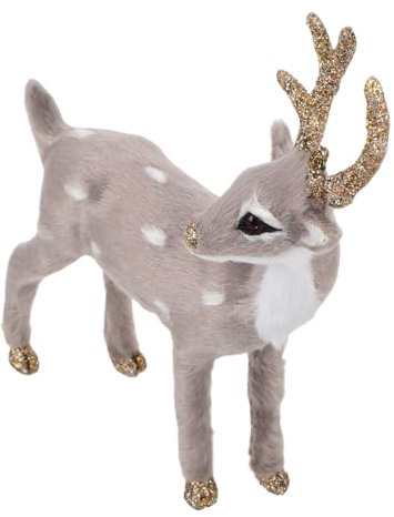 Toyvian Kunststoff Rentierfigur Für Weihnachtsdekoration Realistisches Aussehen Kleine Hirschstatue Für Drinnen Und Draußen Detailgetreutes Design