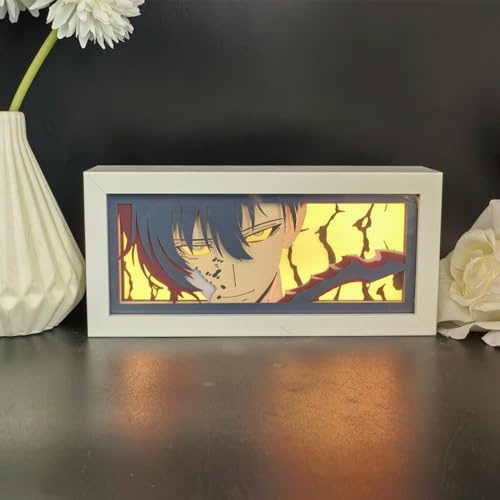 Jilijia Sung Jin Woo Nachtlicht Anime 3D Papercut Lichtbox Anime Charakter Papier Schnitzen Tischlampe LED-Licht Schlafzimmer Dekoration Kreatives Geschenk