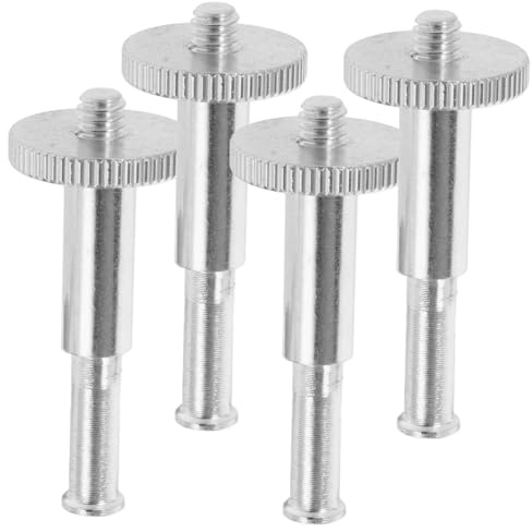 JEWEDECO 4 Stück Mikrofon Stativadapter aus Metall Silber Klein und Leicht für Shock Mount und Suspension Stand als Ersatz für Mikrofonarm Stative