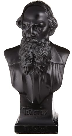 danila-souvenirs Scultura a busto in pietra dello scrittore russo Leone (Lev) Tolstoj, 14,5 cm