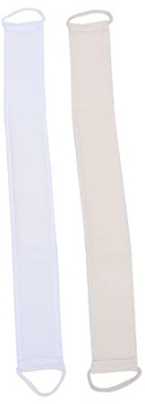 PACKOVE Toallas Exfoliantes de Baño para Exfoliación Corporal Rápida de Doble Cara de Luffa 2 Piezas, Herramienta Larga para Frotar la Espalda en Casa o Baño
