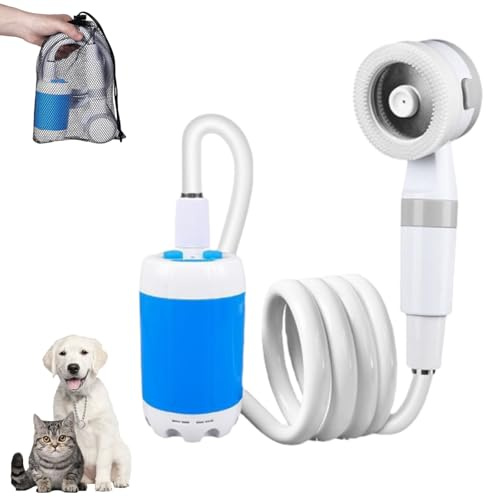 Douchette De Camping Rechargeable, Douchette D'extérieur à Débit Réglable Et Portative USB, Idéale Pour Le Camping, La Plage Et Le Bain Des Animaux (Blanc)