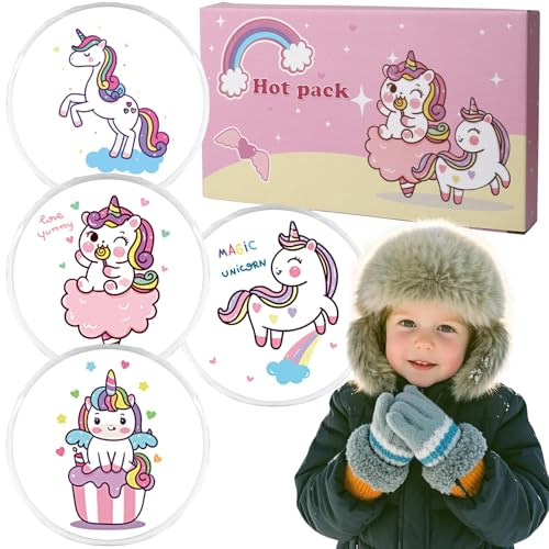 Yungeln 4er Set Taschenwärmer weihnachtliche wiederverwendbar Handwärmer Taschenheizkissen 9x9cm Wärmeknickkissen für Winter und Reisen