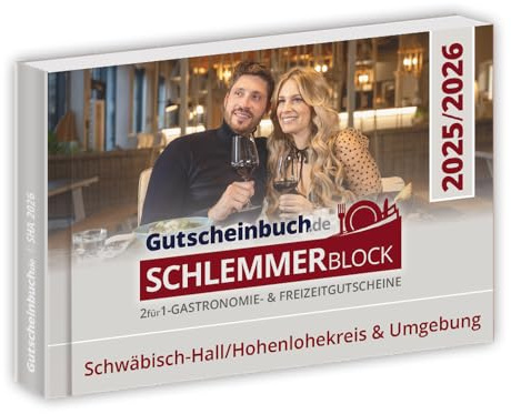Gutscheinbuch.de Schlemmerblock Schwäbisch-Hall/Hohenlohekreis & Umgebung Schlemmerblock 2025/2026 MN inkl. Guthabencode für Mobile-Gutscheine.de