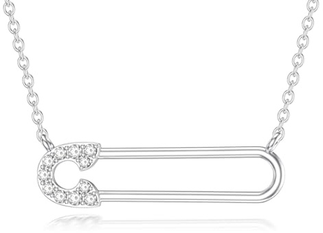 LABBAO Diamant Sicherheitsnadel Halskette für Frauen 925 Sterling Silber Sicherheitsnadel Anhänger Halskette mit laborgezüchtetem Diamanten Schmuck Geschenke für Mama Frau
